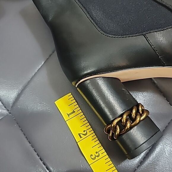 KURT GEIGER LONDON Raquel Chain Detail Block Heel Ankle Boots - Picture 12 of 15